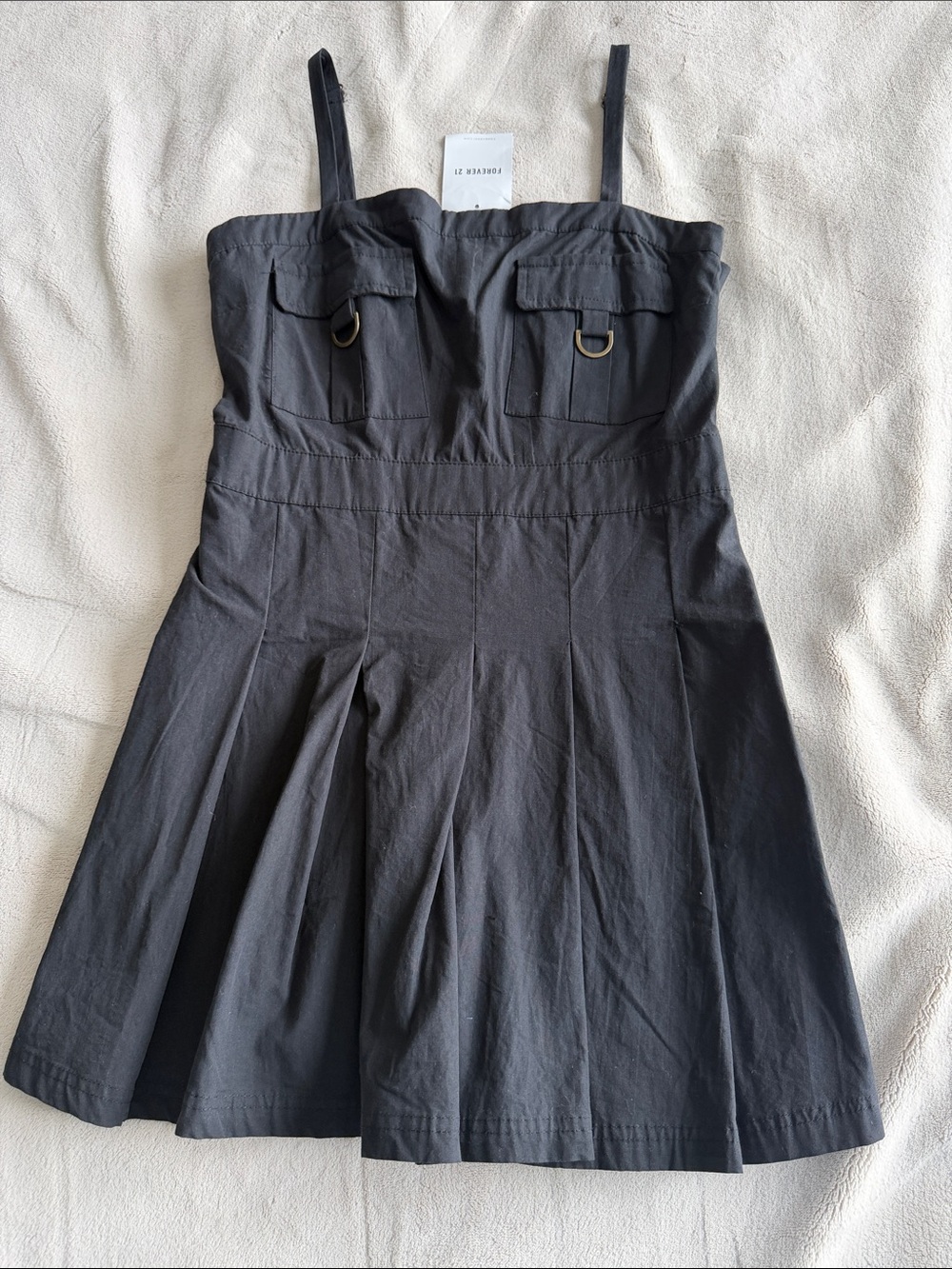 Forever 21 Black Strappy Pocket Dress